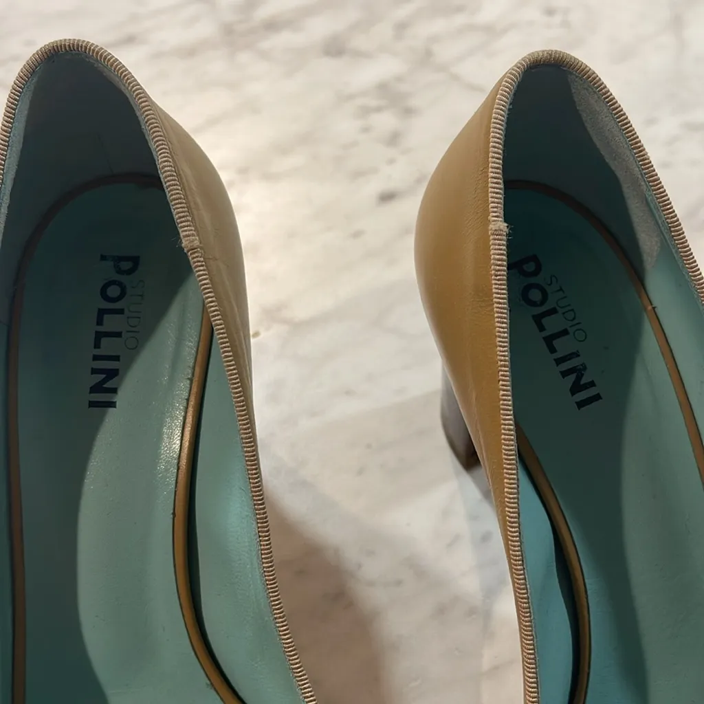 Studio pollini Elegant Tan Peep - Image 3