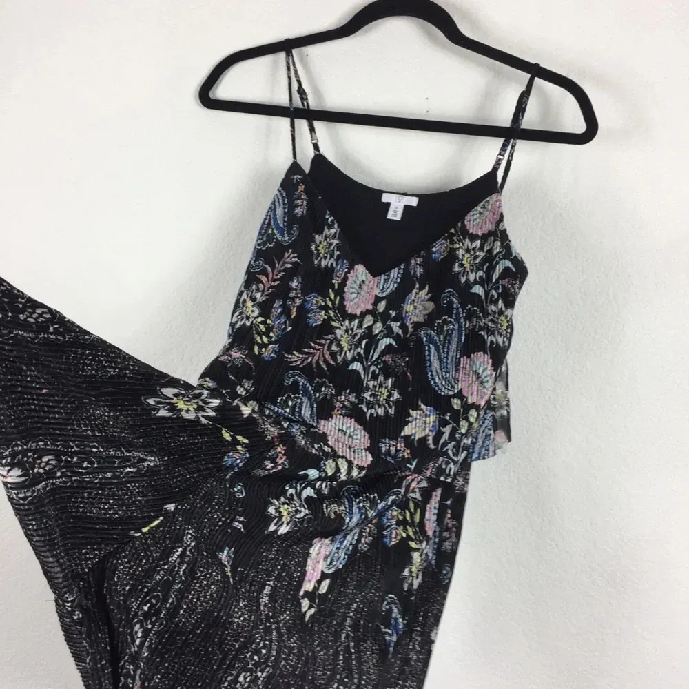 NWT Nordstrom BP Black Paisley Floral Pleated Ruffle Romper XS - Image 11