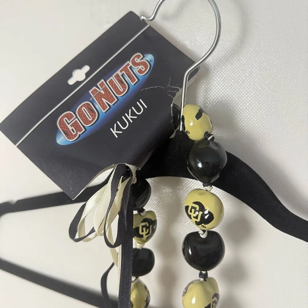 CU Colorado Buffaloes Nut Necklace Kukui Lei 15'' Go Nuts Fans Prime Collegiate Black - Image 3