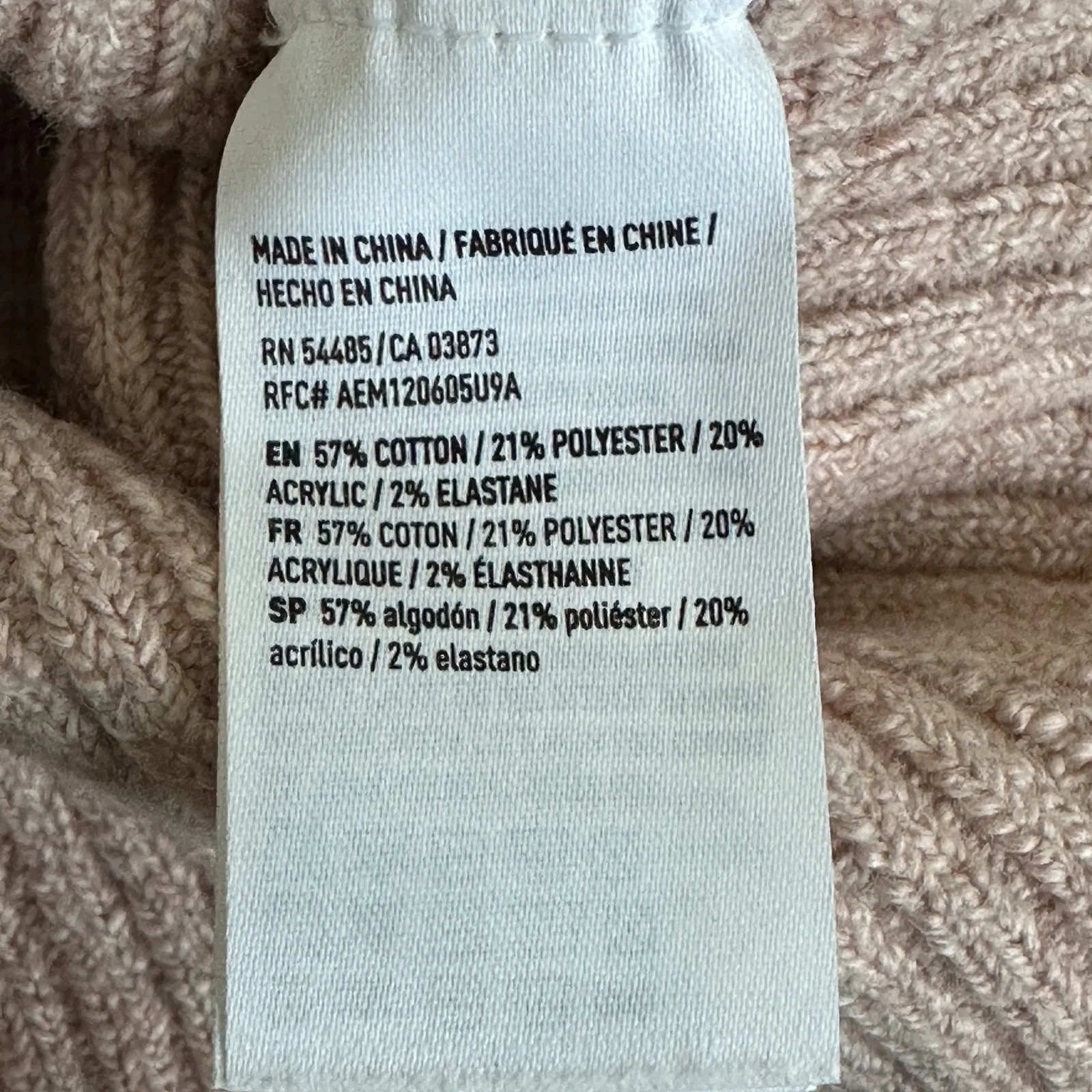 NWT American Eagle Cozy Tank Top Womens XS Pink Cotton Ribbed Minimalist Neutral - Image 6