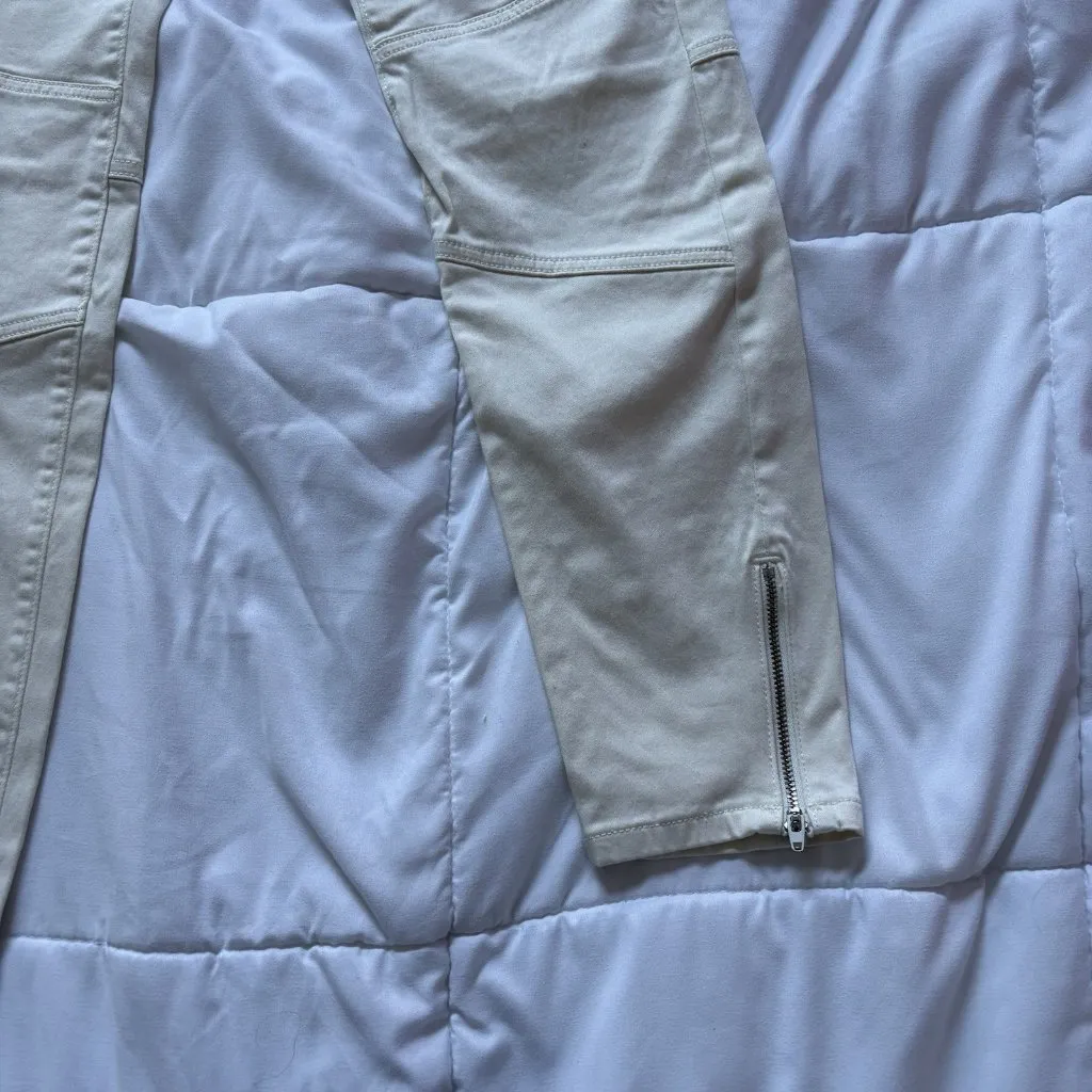 Banana Republic White Cream Heritage Moto Jeans Womens Size 28 Zip Ankle Office - Image 8