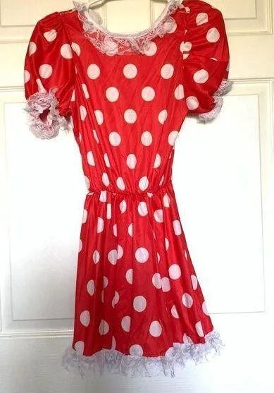 open lace back dress Red & Gold Polka Dot Costume  Costumes Club