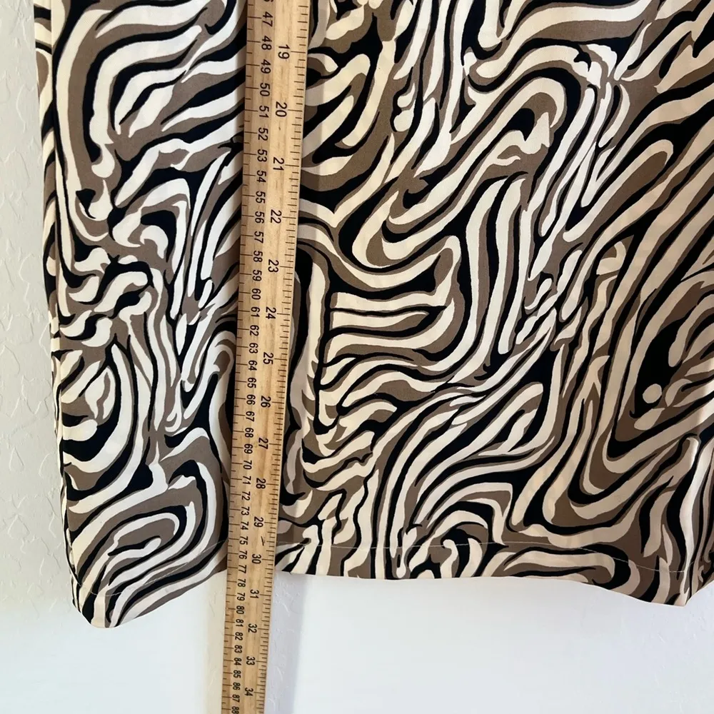 12th Tribe Zebra Print Maxi Skirt With Slit In Cream And Brown Size Small - Image 5