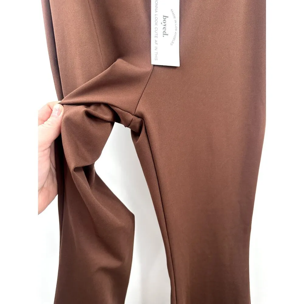 Boyed. Brown Stretch Pull on Flare Leggings Size Small NWT - Image 4
