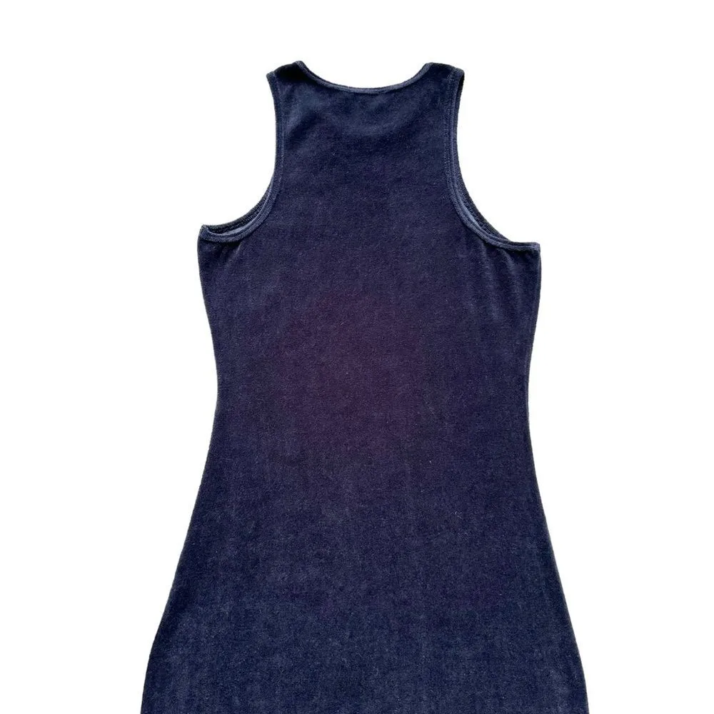 🔃Juicy Couture Velour Blue Stretch Fitted Midi Tank Dress - Image 5