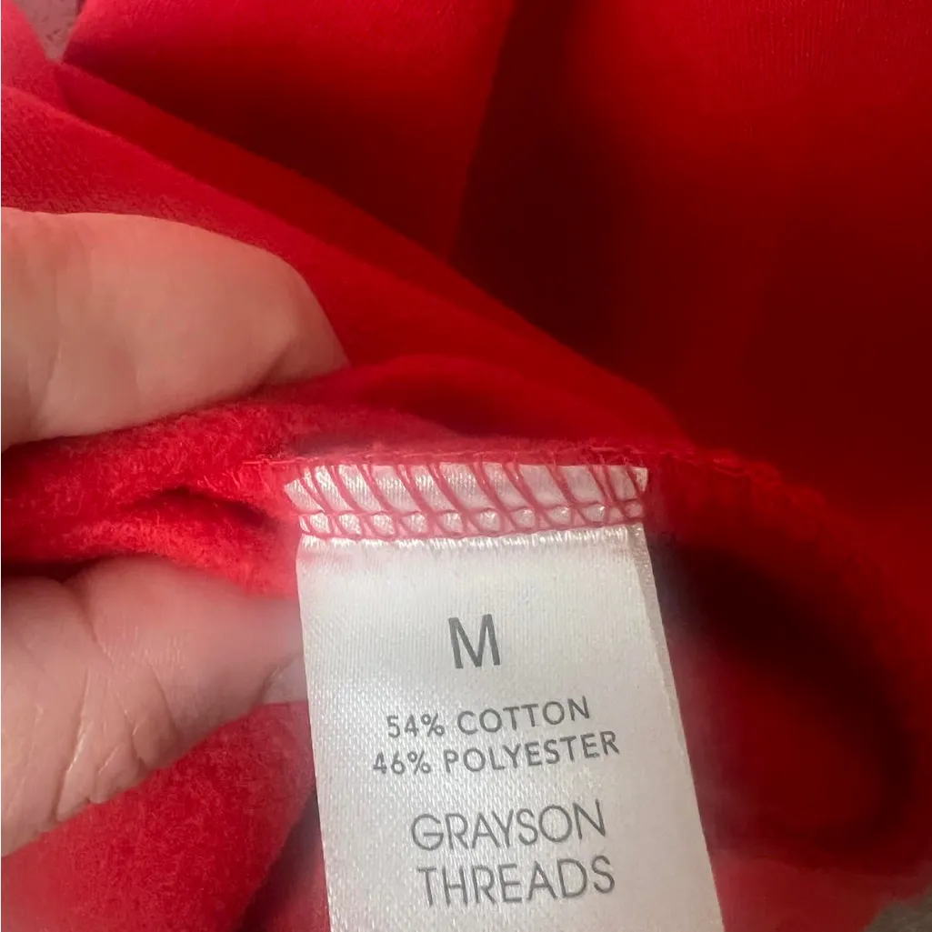 Grayson Threads Woman Medium Red Santa Baby'  Crop Sweatshirt - Image 3