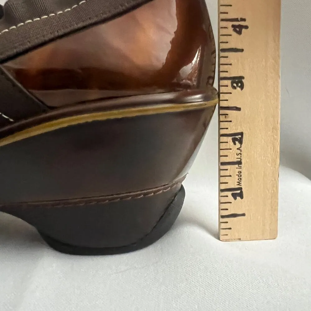 Jambu Women’s 10 CALI Marble Brown Patent Leather Platform Clogs - Image 11