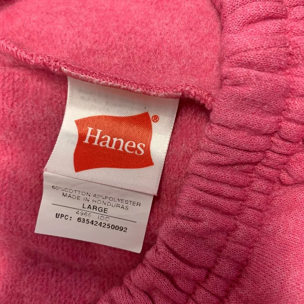 Hanes Pink Sweatpants Sz Large - Image 4