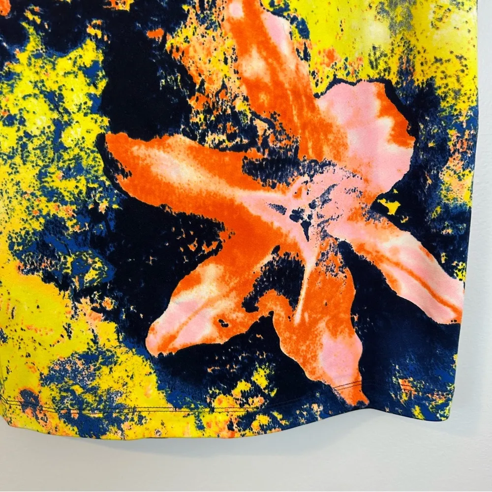 Betsey Johnson Bright Floral Stretch Pull On Mini Pencil Skirt Size XL - Image 8