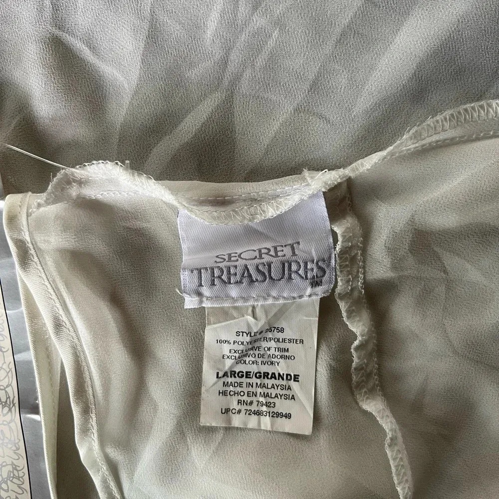 Secret Treasures Vintage Nightgown Style Lingerie Slip Dress White Size L NWT - Image 3