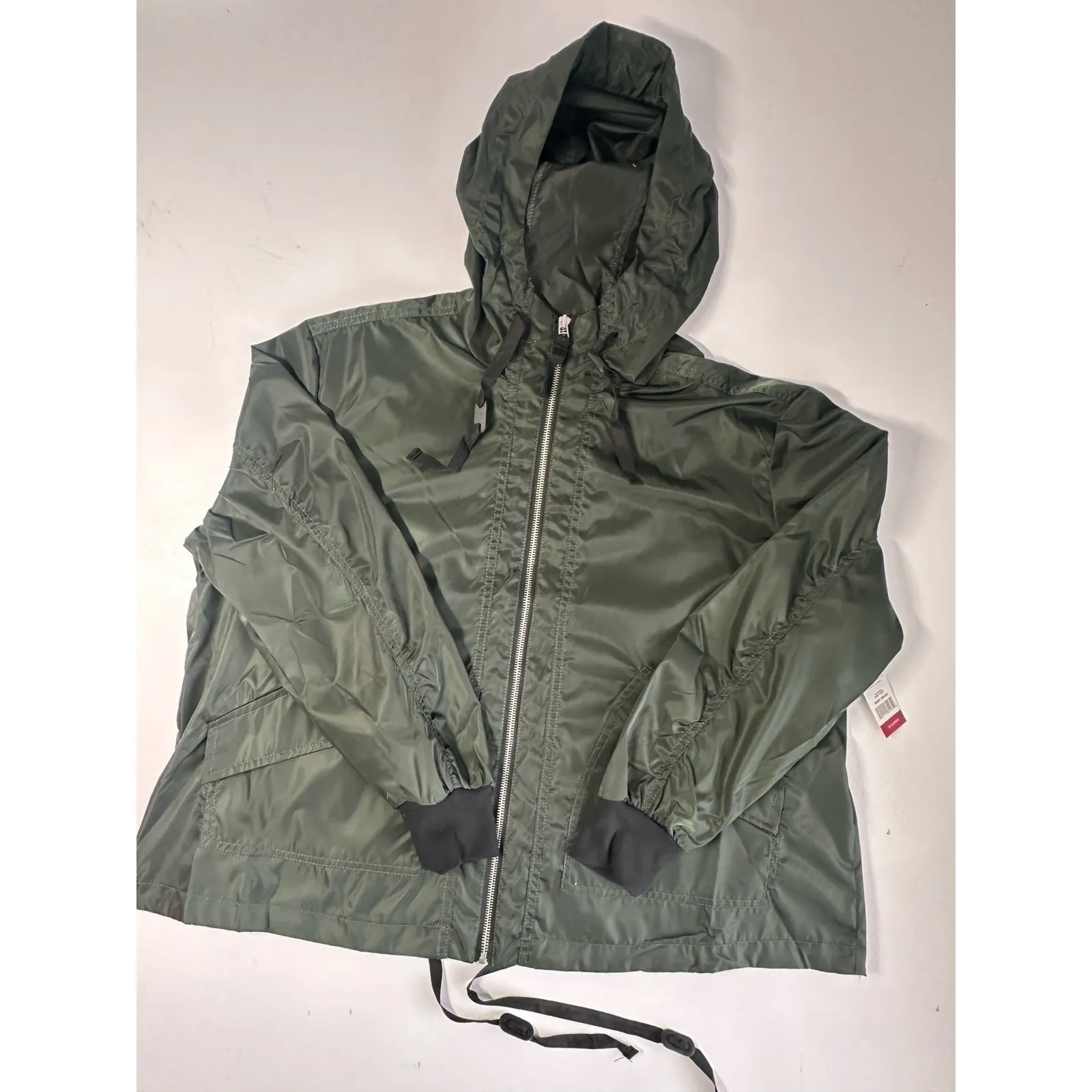 NWT BB Dakota Steve Madden Ladies Hooded Windbreaker Jacket Army Green L (b45) Size L - Image 4