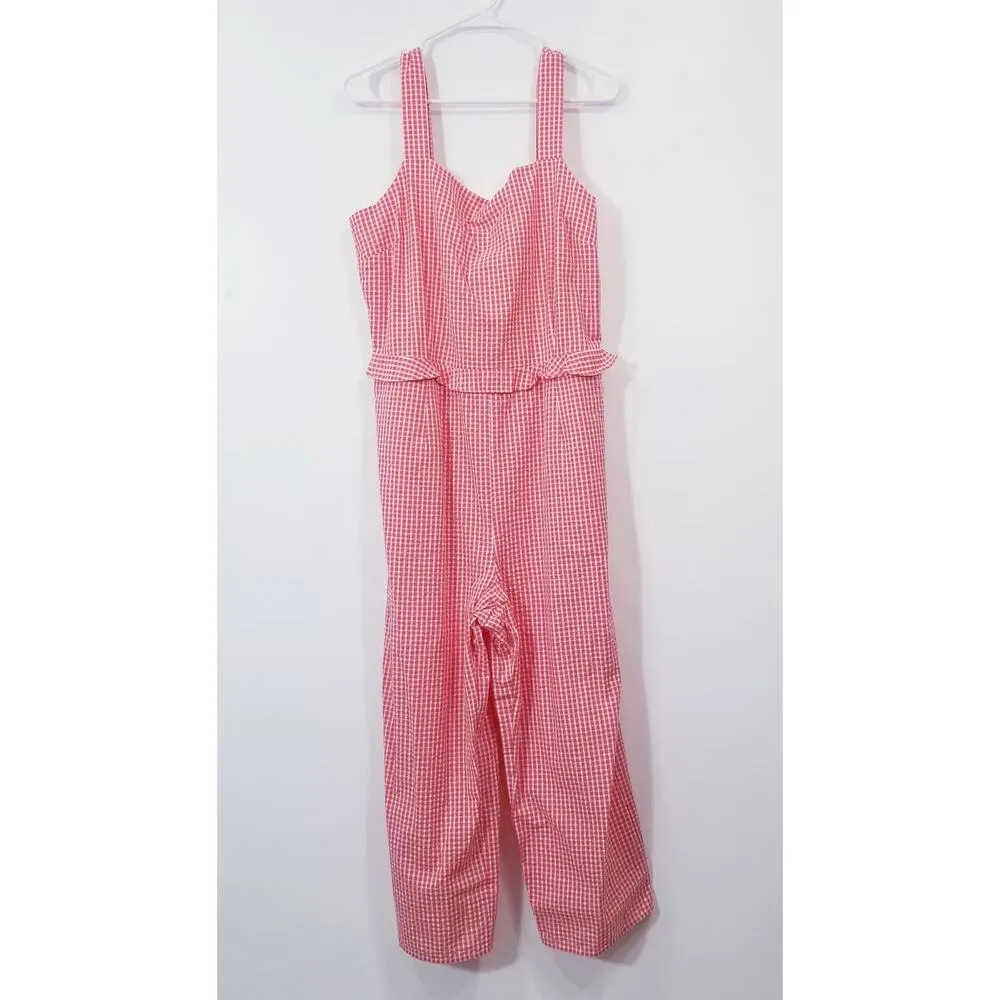 Gal meets Glam Gingham Ruffle Logan Jumpsuit Wide Leg Square neckline - Image 16