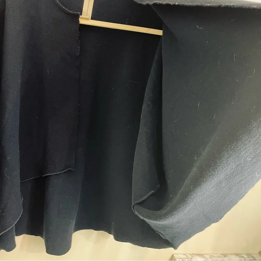 Carla Pontes Oversized Open Front Wool Wrap Cardigan Coat Navy One Size Blue Size undefined - Image 9