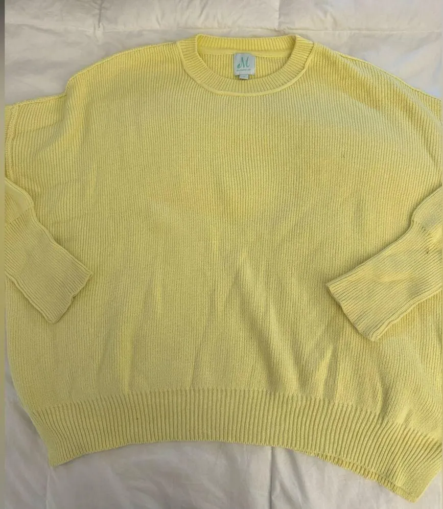 yellow oversized crewneck sweatshirt Size M - Image 3