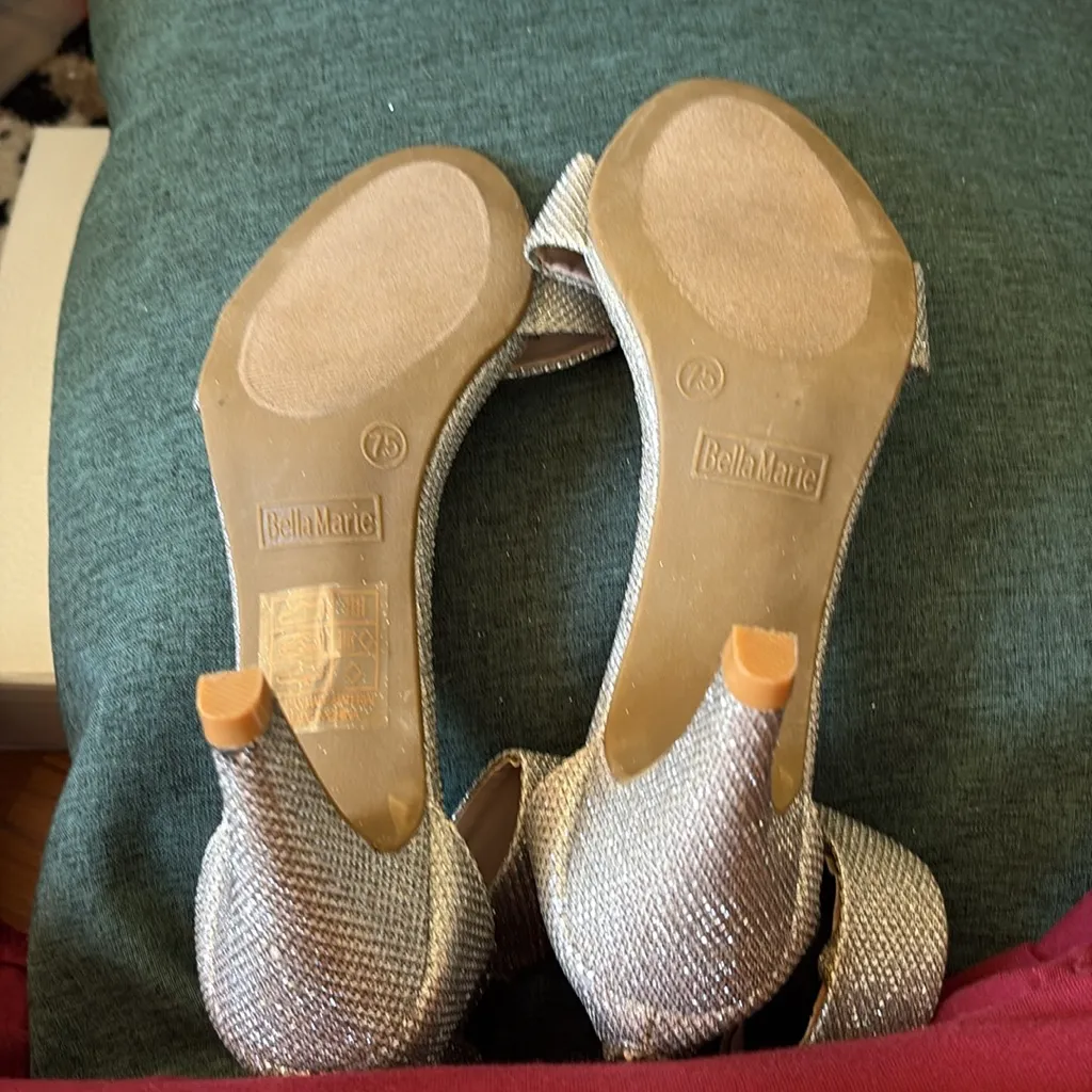 Bella Marie Elegant Silver High Heel Sandals - Image 8