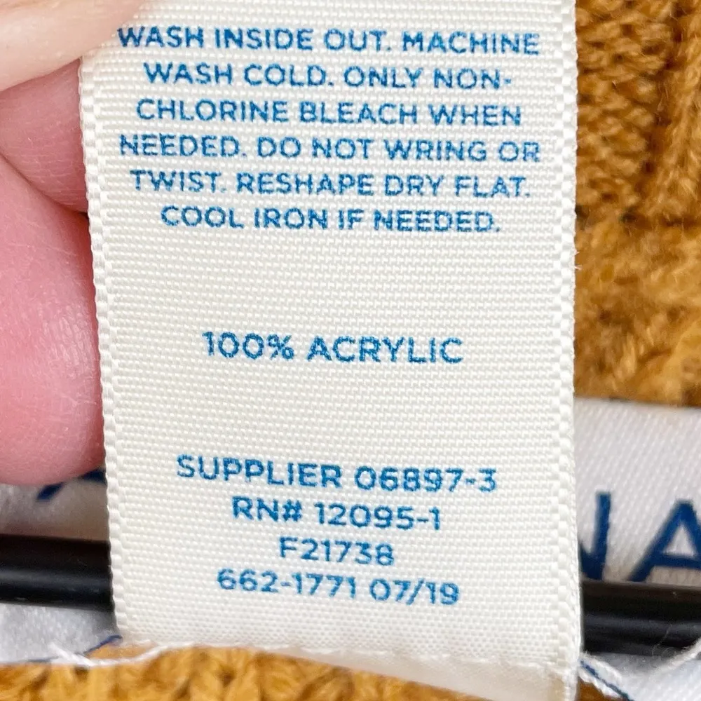 Arizona Jean Co Mustard Yellow Cable Knit Ribbed Sweater Women's Size XL - Image 5