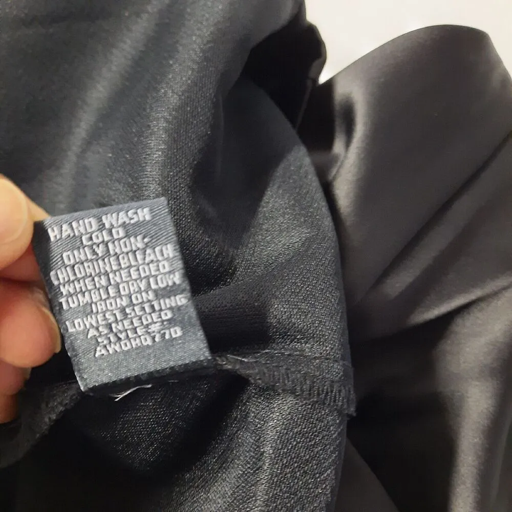 Dressbarn Dress Womens Size 10 Black Satin Retro Vintage Sleeveless Office Party - Image 5