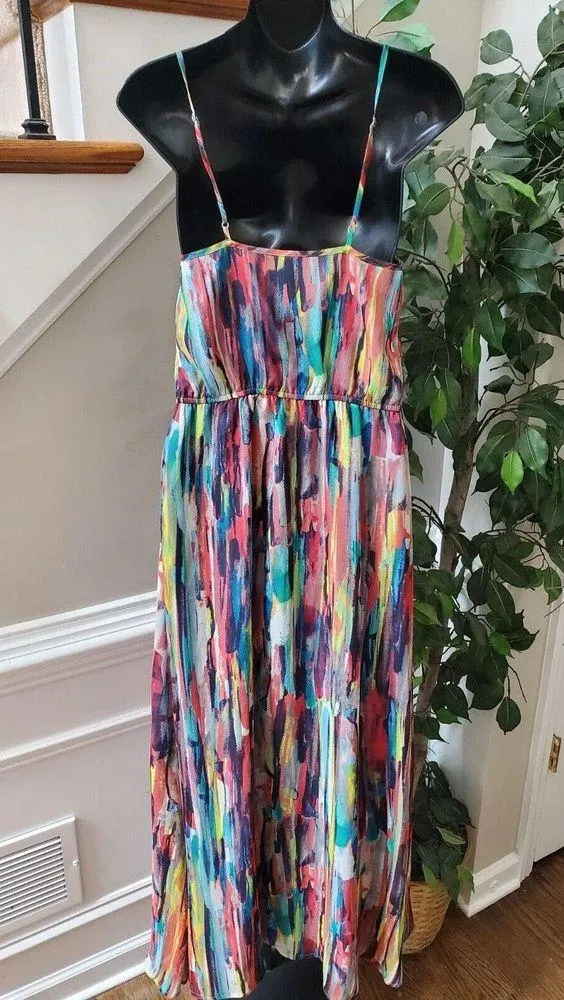 Jack By BB Dakota Multicolor Polyester Sweetheart Neck Sleeveless Maxi Dress 6 - Image 4