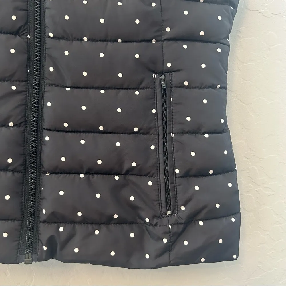 Colebrook Essentials LOFT black and white polka dot puffer vest size small NEW - Image 7