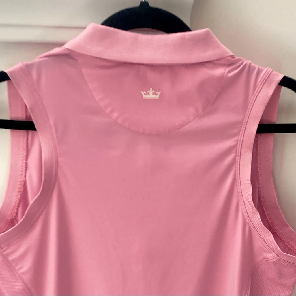 Peter Millar Sleeveless Polo Shirt Women’s XL Golf Tennis Wicking UPF 50 Pink - Image 5