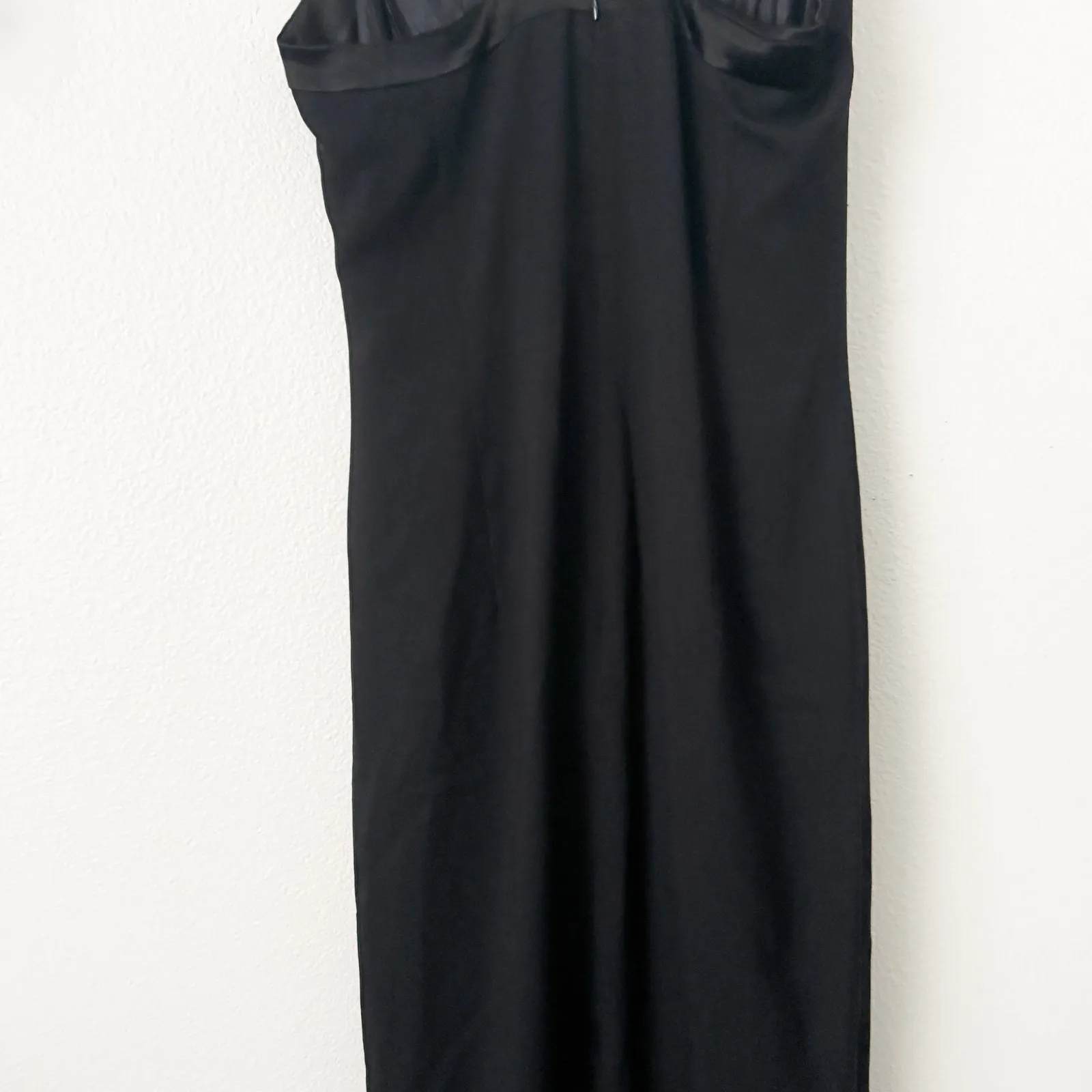 CYNTHIA ROWLEY | Black Maxi Formal Dress Satin Edge Sleeveless Long | Size 10 - Image 5