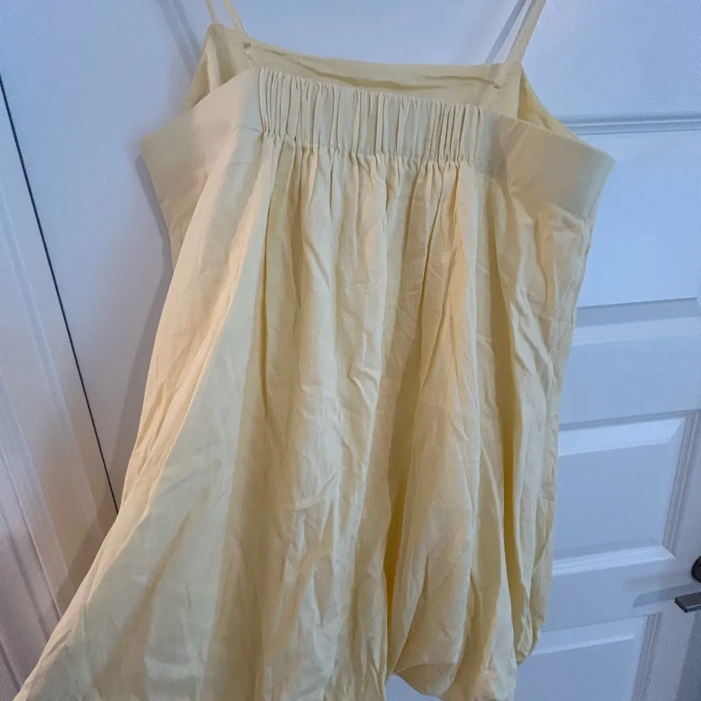 Gap  Linen Blend Bubble Mini Dress Yellow Size L - Image 13
