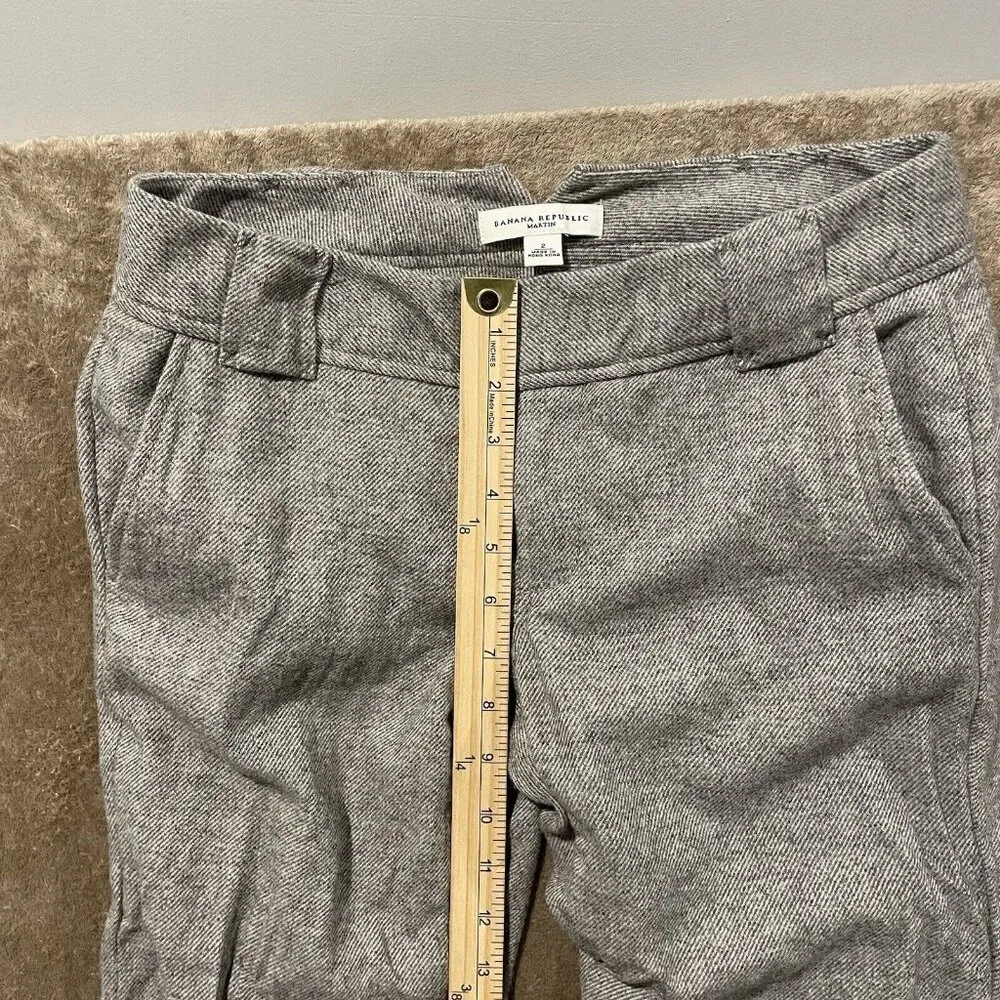 Banana Republic Wool Work Dress Pants Womens Sz 2 Gray Pockets High Rise Cuffed - Image 10