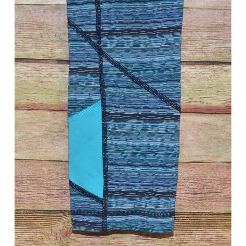 Lululemon Pace Rival Blue Space Dye Pull On Workout Athletic Crop Legging Size 6 - Image 5