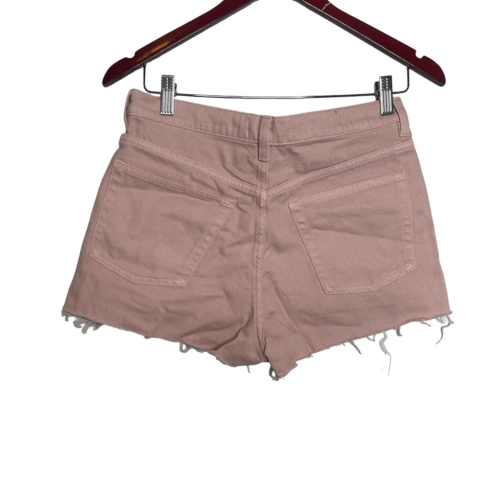 NWT &Other stories x Stockholm Atelier Jean Shorts Pastel Pink Raw Hem Size 27 - Image 4