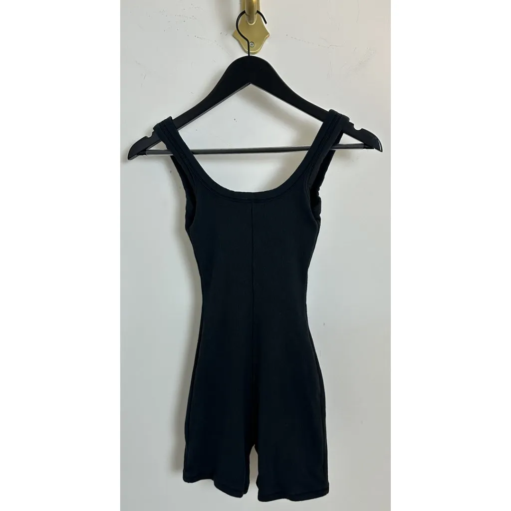 SKIMS Cotton Rib Onesie in Soot Black Size XX-Small - Image 4