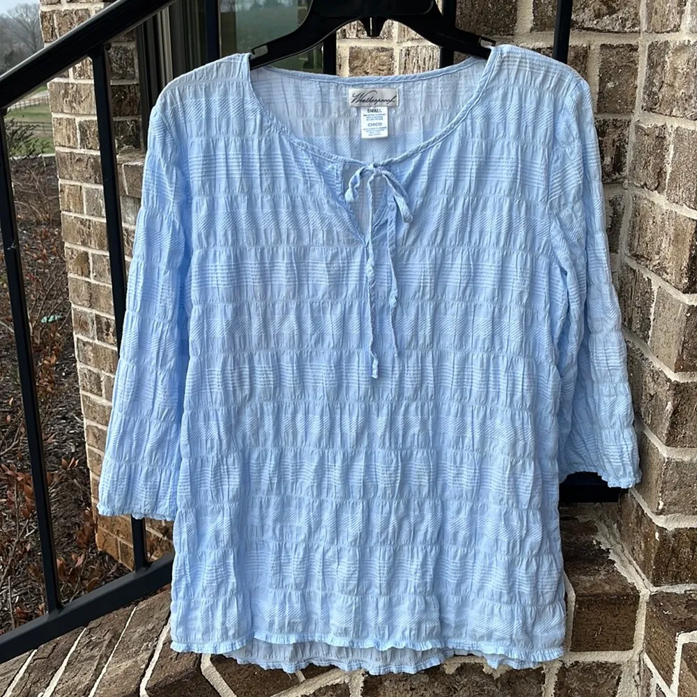 Weatherproof baby blue top womens Small shirt Comfy Lightweight - Image 12