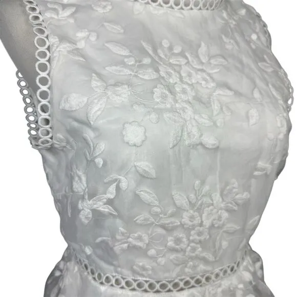 NWT‎ Lulus Women's M Look So Sweet White Embroidered Lace Mini Dress LWD Bridal - Image 5