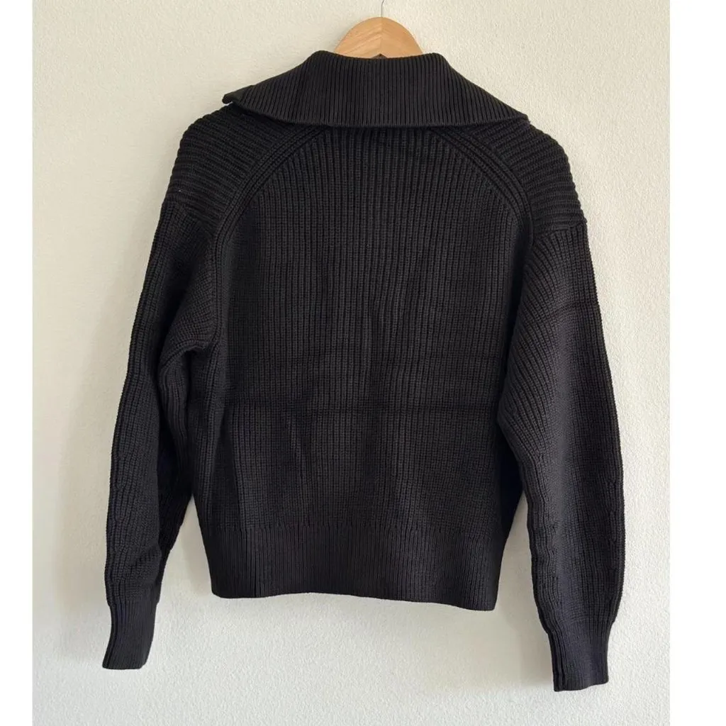 Everlane The Full Zip Sweater in Everyday Cotton in Black, Size Small - Image 11