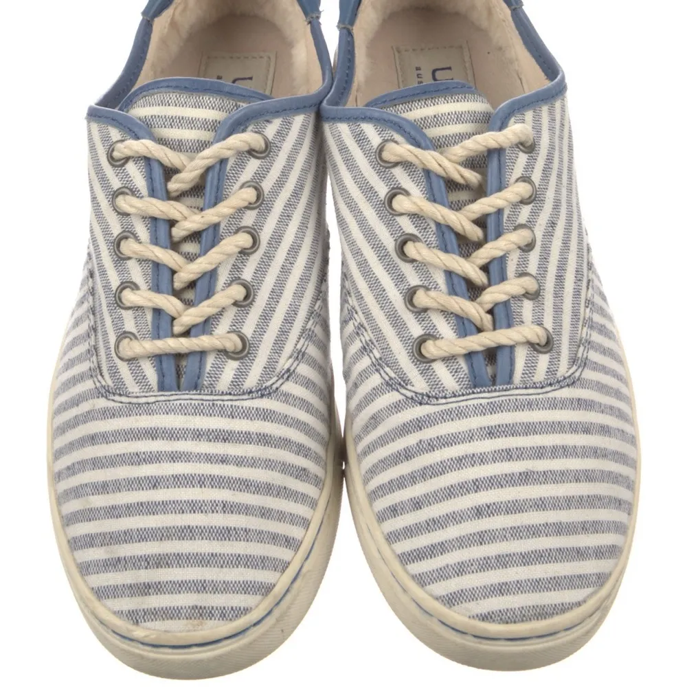 Ugg Blue Canvas Striped Low Top Sneakers Size 8 - Image 4