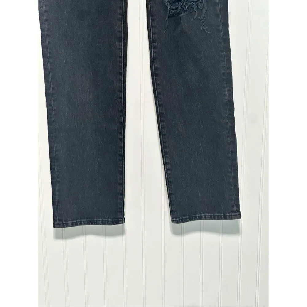 Madewell Women's Mid-Rise The Perfect Vintage Straight Jeans Black Denim Size 23 - Image 3