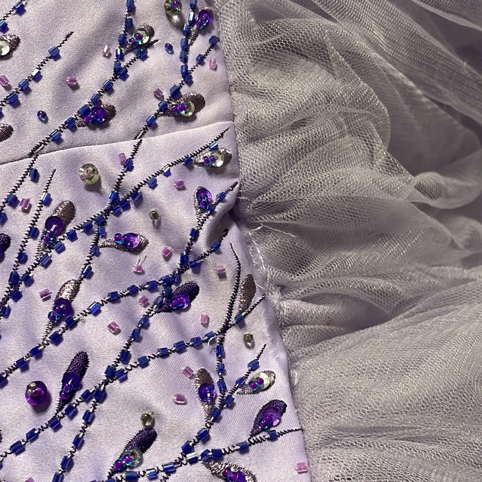 Y2K Purple tulle prom gown Size 2 - Image 6