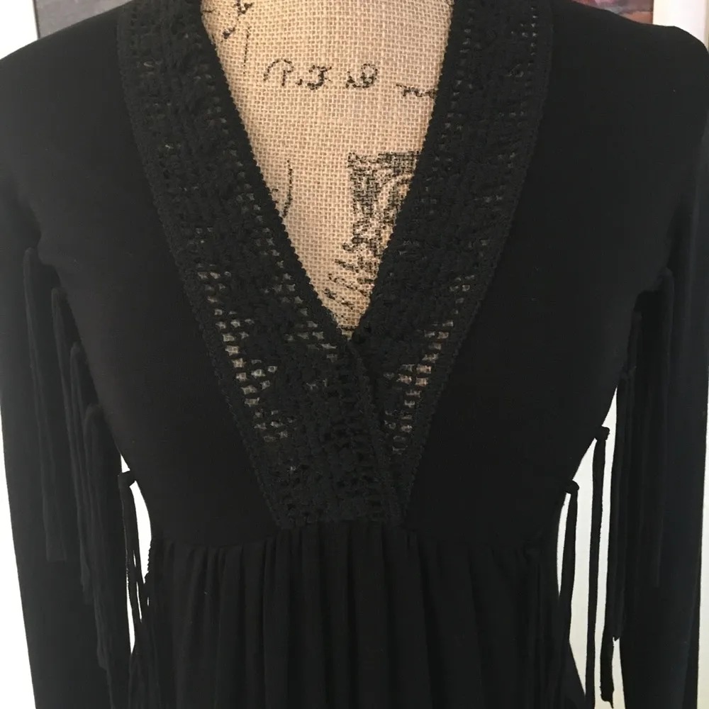 Zara Collection Boho Black Dress - Image 4