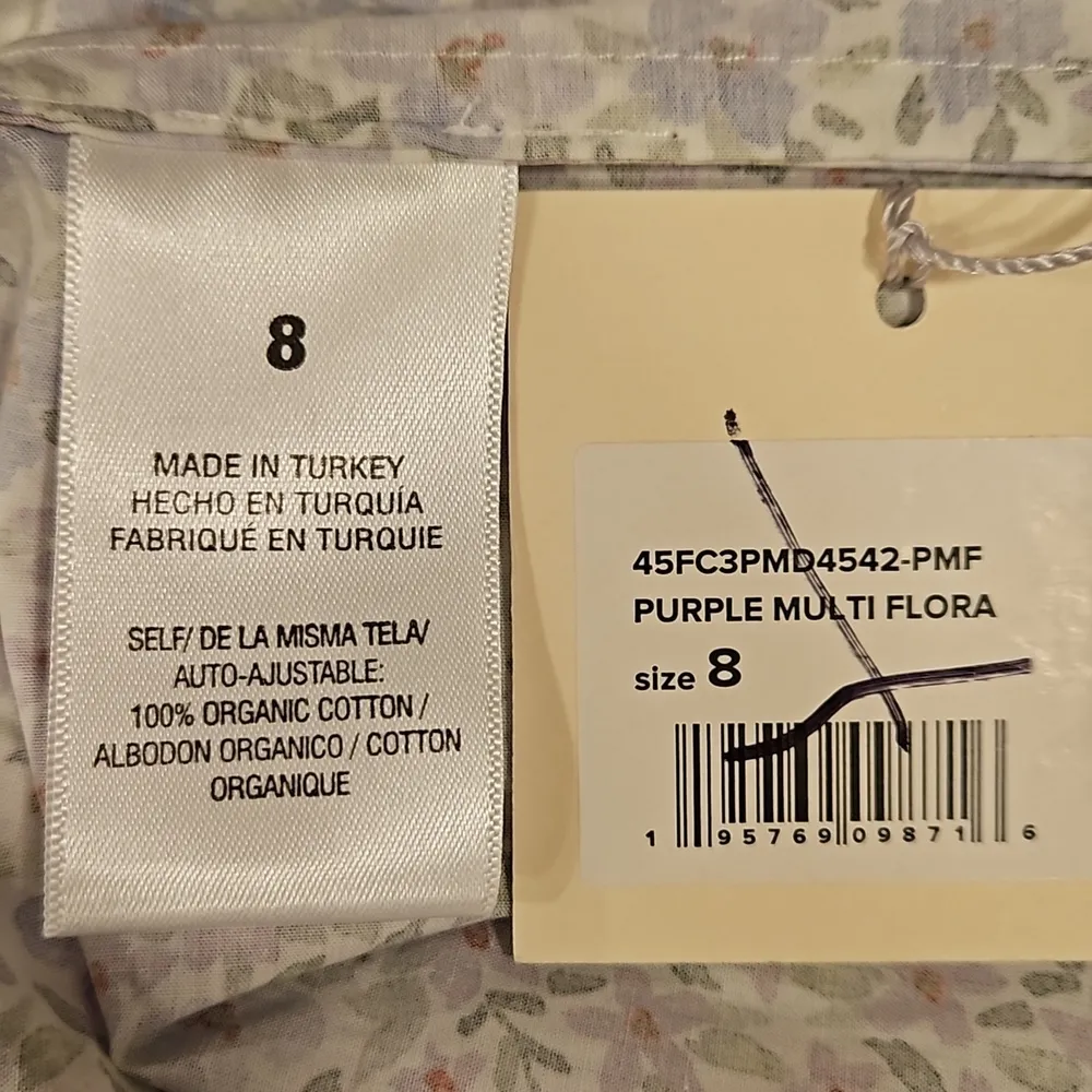 đź’•FAVORITE DAUGHTERđź’• The Mirka Dress ~ Organic Cotton Purple Floral Print 8 NWT - Image 13