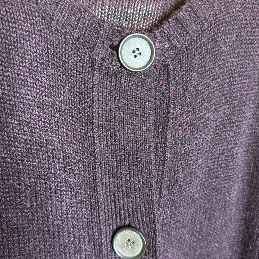 LOFT Women's Wool Blend Purple Button Up Sweater Cardigan Size Medium - Image 6