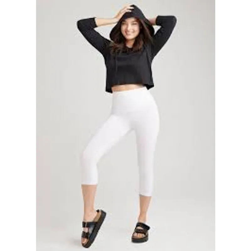YUMMIE Talie Crop Capri Shaping Legging in White Butt Lift Size Small S - Image 2