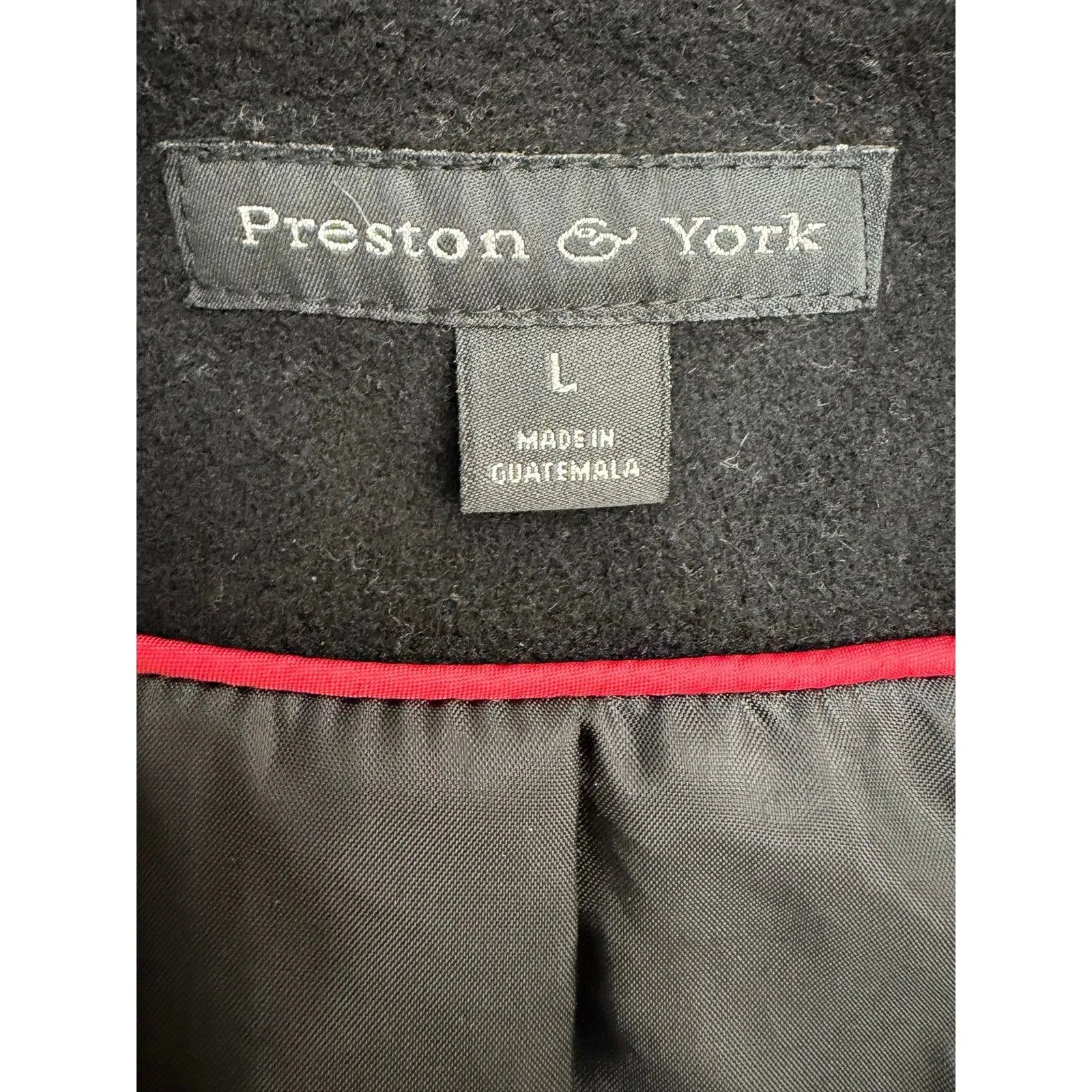 Preston & York Black Wool Coat Women L Merino Wool Blend Classic Jacket - Image 5
