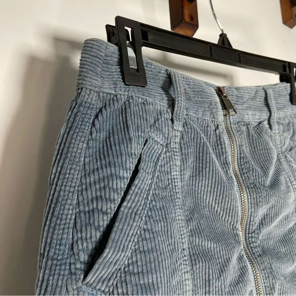 American Eagle Blue Corduroy Mini Skirt Coastal Cowgirl Preppy Cottage Western 2 - Image 2