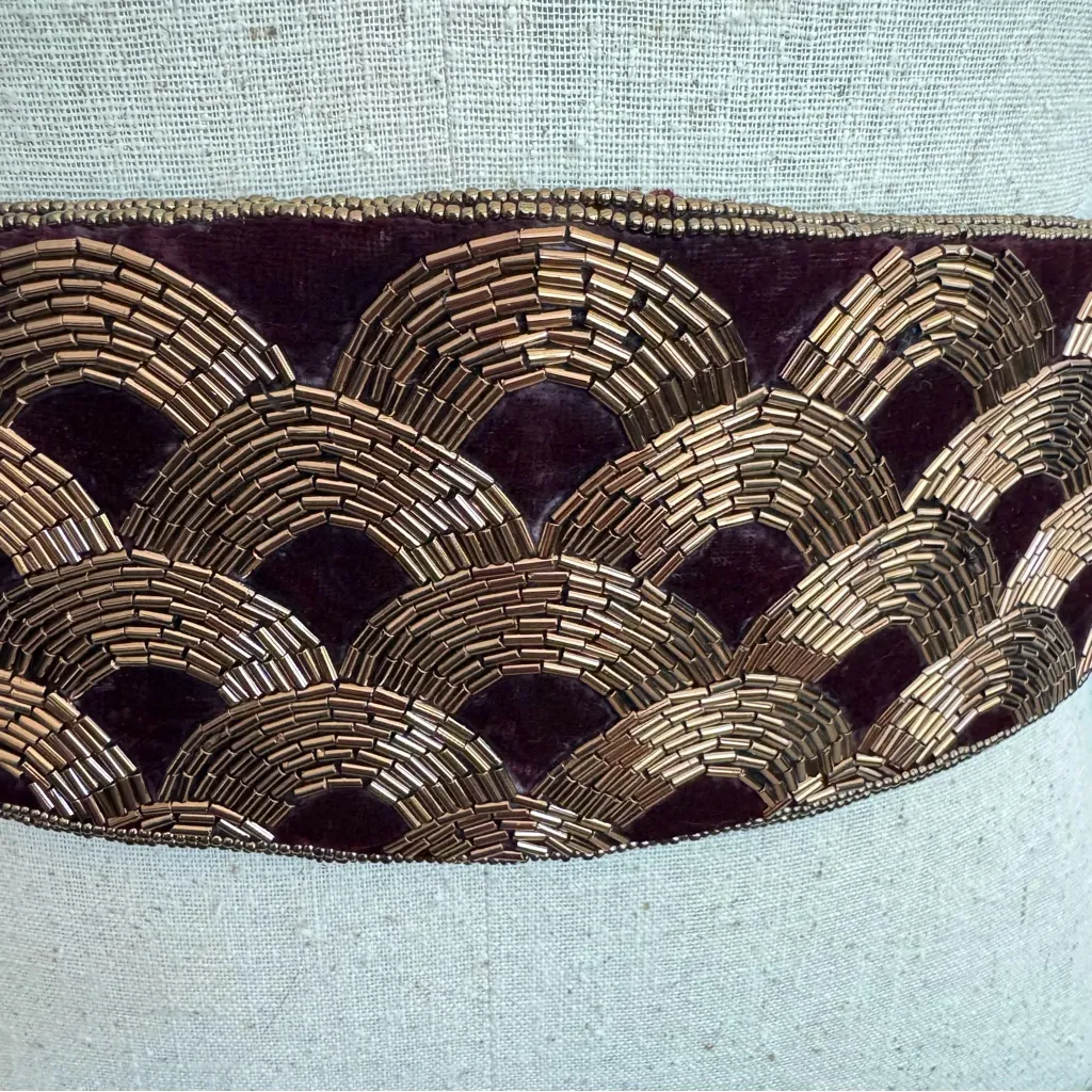 Vintage Morgan Taylor Wide Velvet Beaded 80s‎ Fashion Belt Formal Dressy Glam M - Image 3