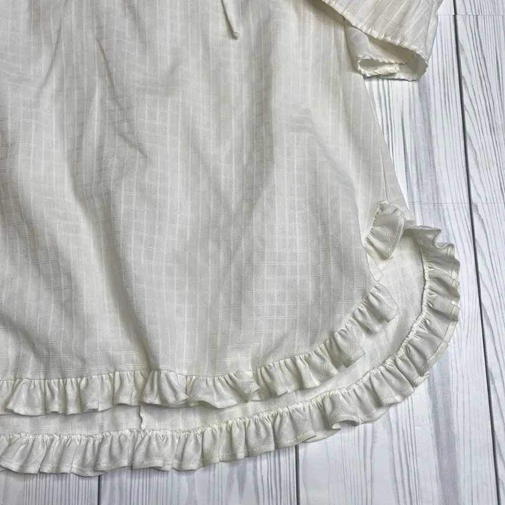 Vintage Deena Styled in California Short Sleep Dress Size Medium White White - Image 2