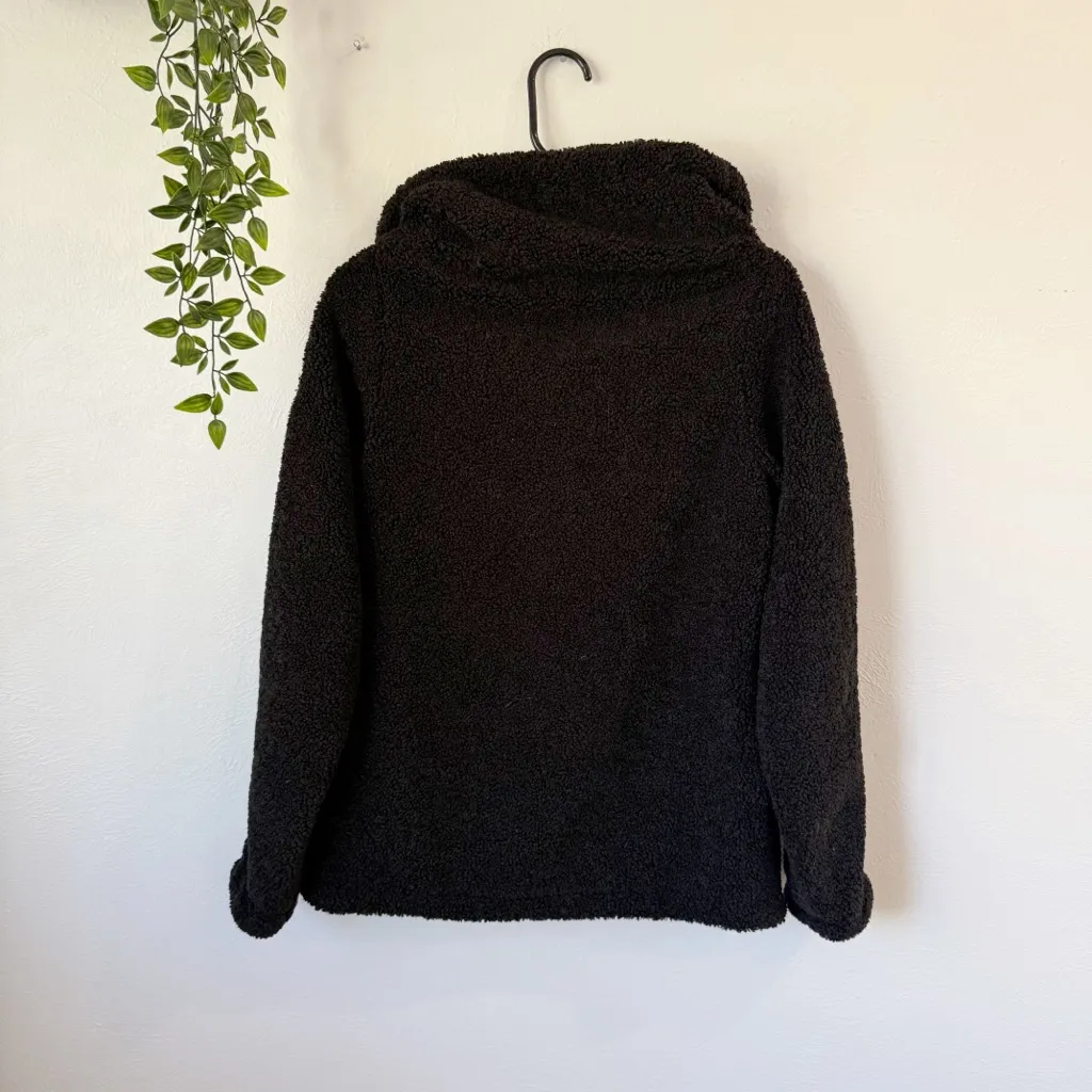 Almgwand Half Zip Sherpa Pullover Sz 6 Black - Image 2