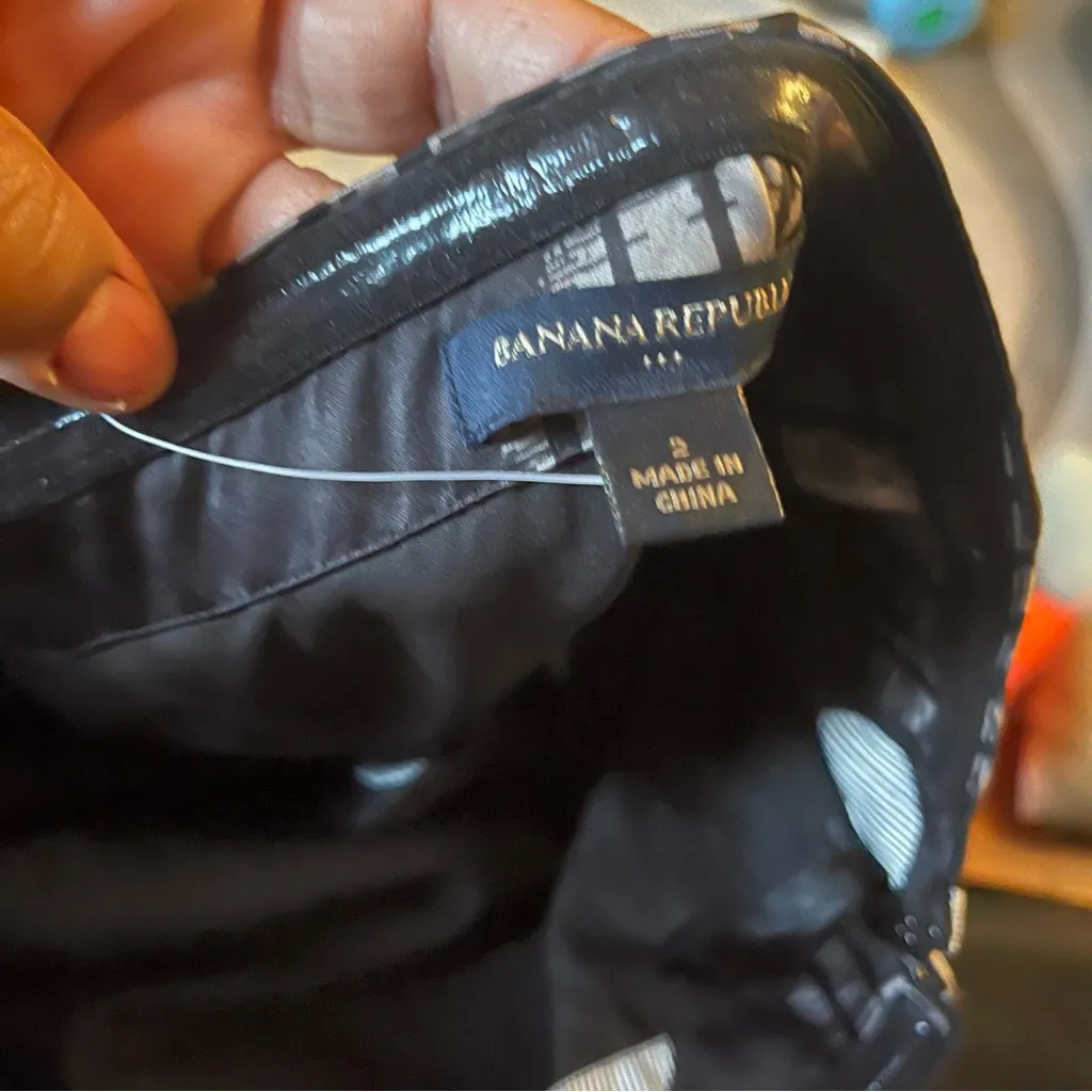 Banana Republic Women's Black White Strapless Poka Dot Print Mini Dress Sz 2 - Image 9