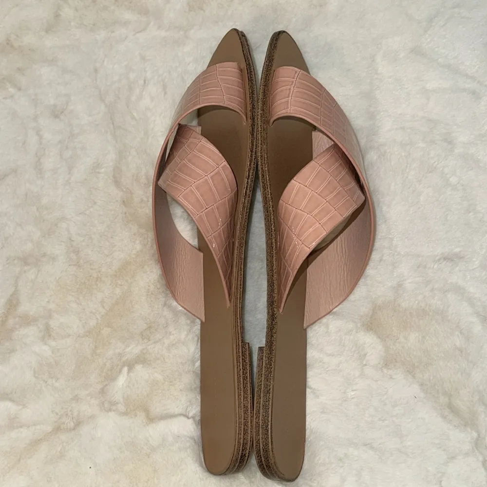 Forever 21 Croc Vegan Leather Slides Sandals Pink Women’s Size 9 - Image 6