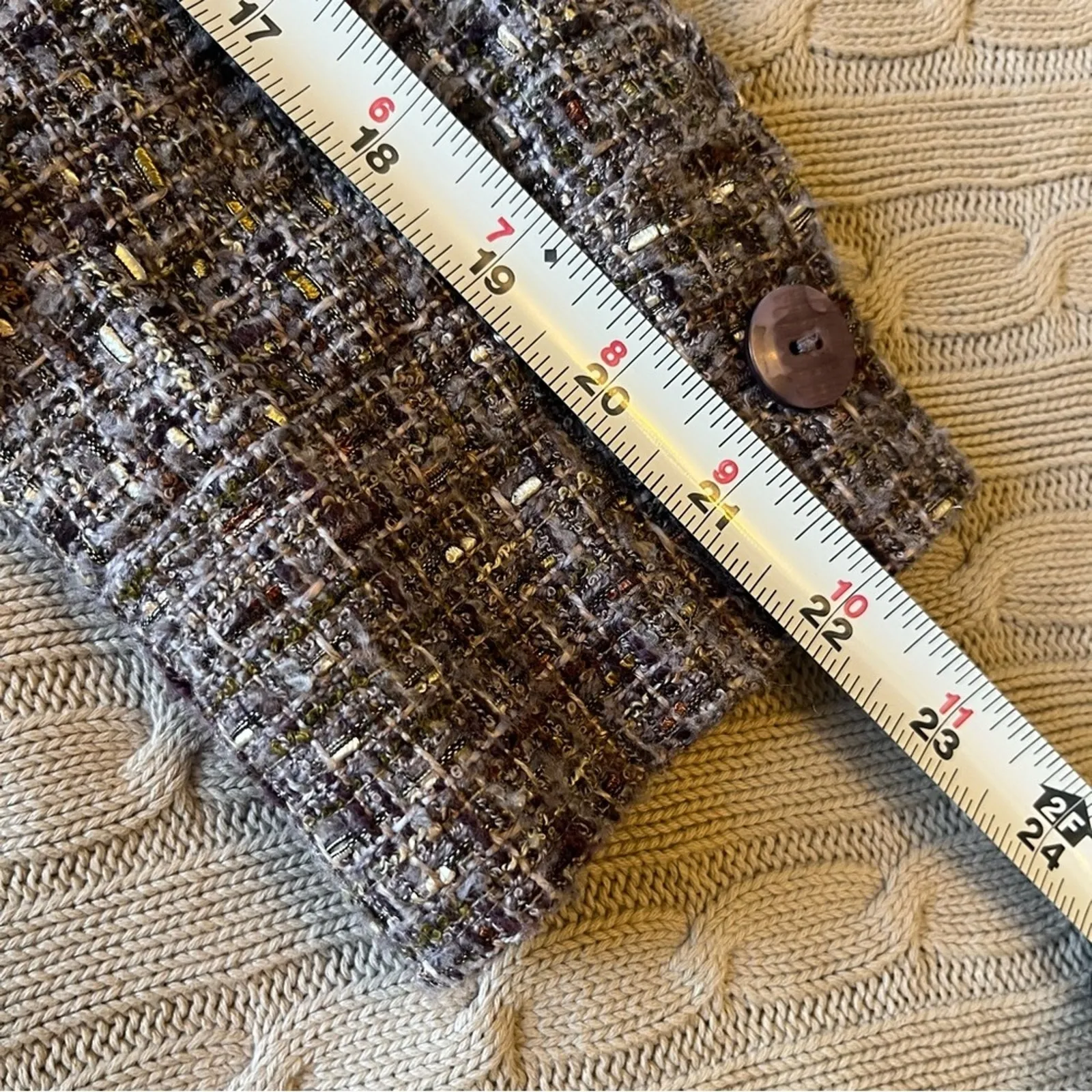 Coldwater Creek Women’s Purple Tweed Boucle Blazer Sz P8​ - Image 7