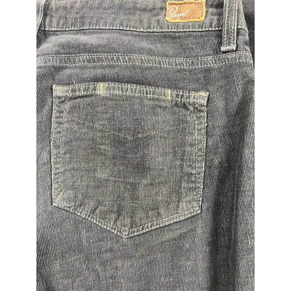 Paige Laurel Canyon Charcoal Gray Low Rise Flare Corduroy Jeans Pants Size 30 - Image 9
