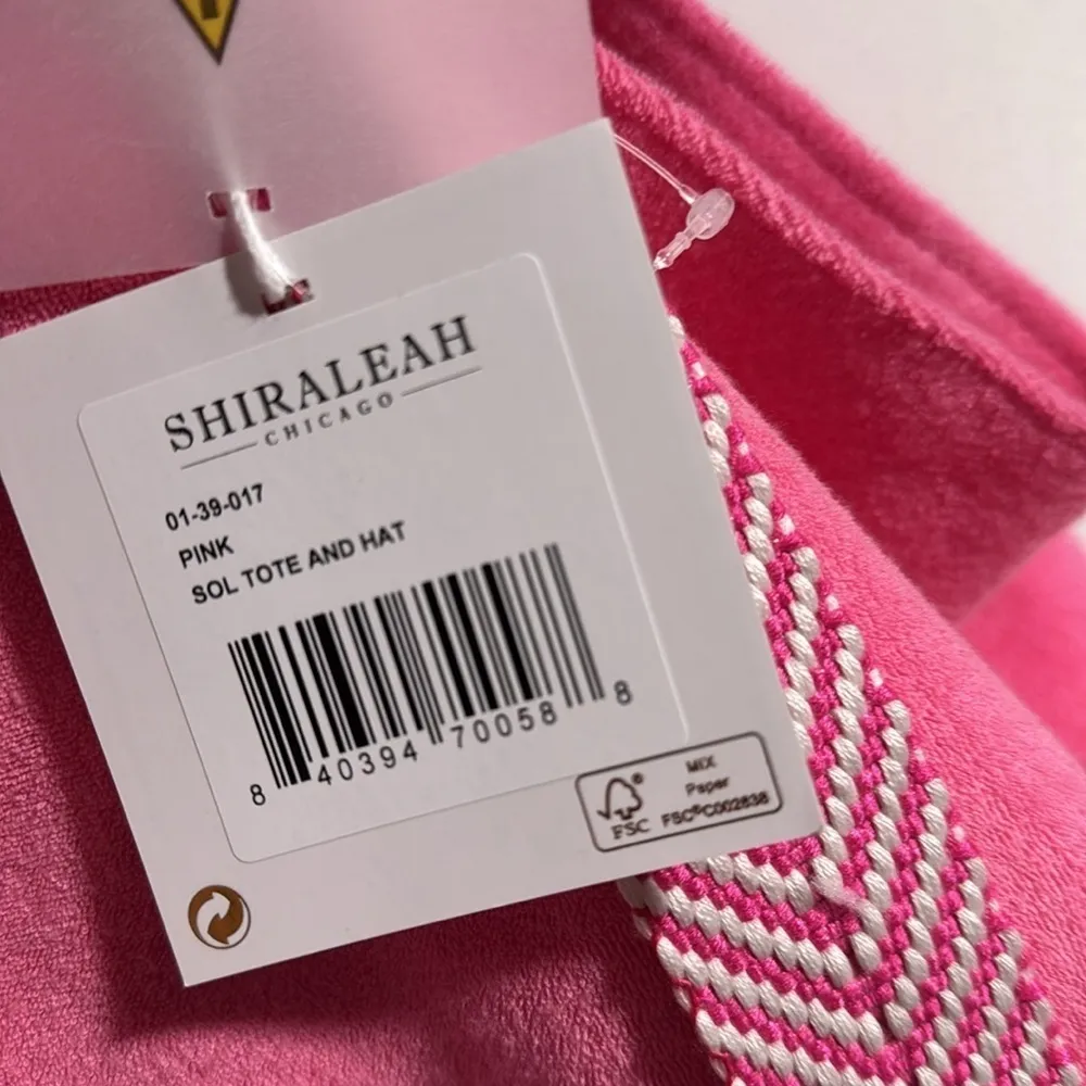 Shiraleah Pink Bag tote beach terry cloth pockets NEW carry all - Image 4